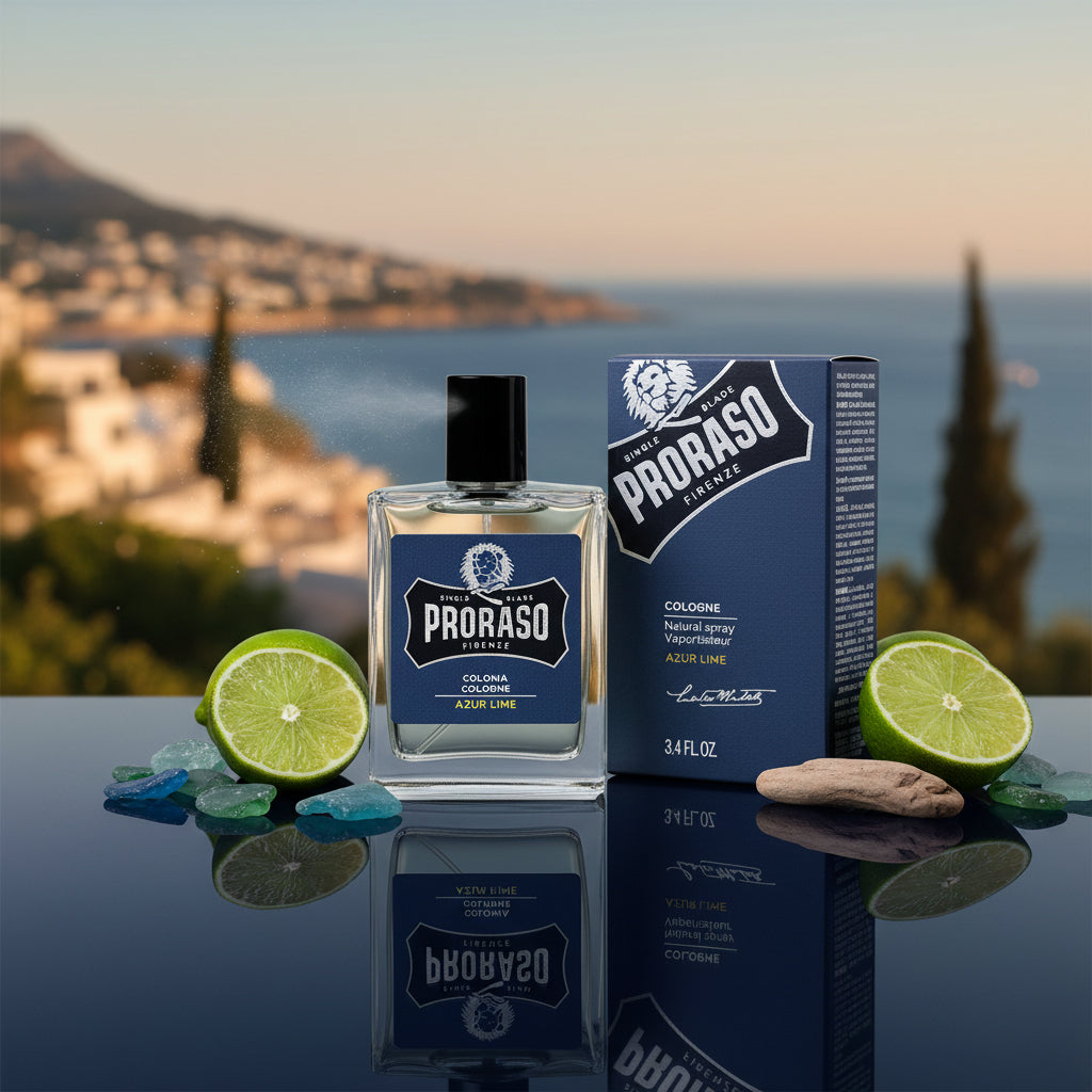 Proraso Single Blade Azur Lime Eau De Cologne 3.4 Oz