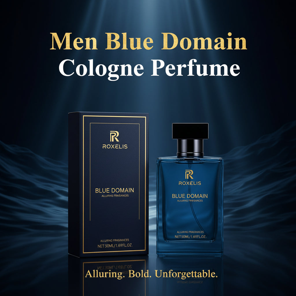 Roxelis 50ml Charmig Cologne Perfume Spray Men's Blue Domain Fragrance Lasting Scent Pheromone Flirting Romantic Dating Perfume