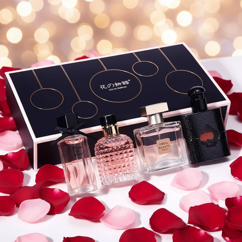 Aroma beauty Women's Perfume 105ml Four-Piece Set with Fresh Long-Lasting Eau De Parfum Gift Box Plant Floral Scent