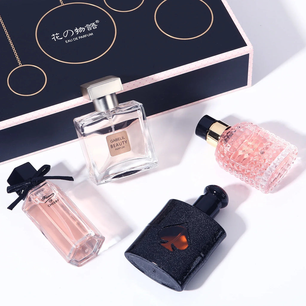 Aroma beauty Women's Perfume 105ml Four-Piece Set with Fresh Long-Lasting Eau De Parfum Gift Box Plant Floral Scent