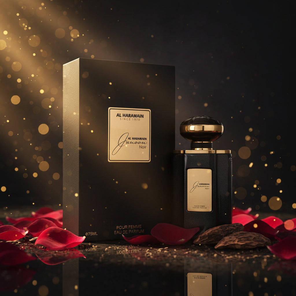 Al Haramain Junoon Noir by Al Haramain Eau De Parfum Spray 2.5 oz for Women